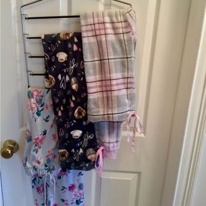 Three pairs of cozy pajama bottoms size small